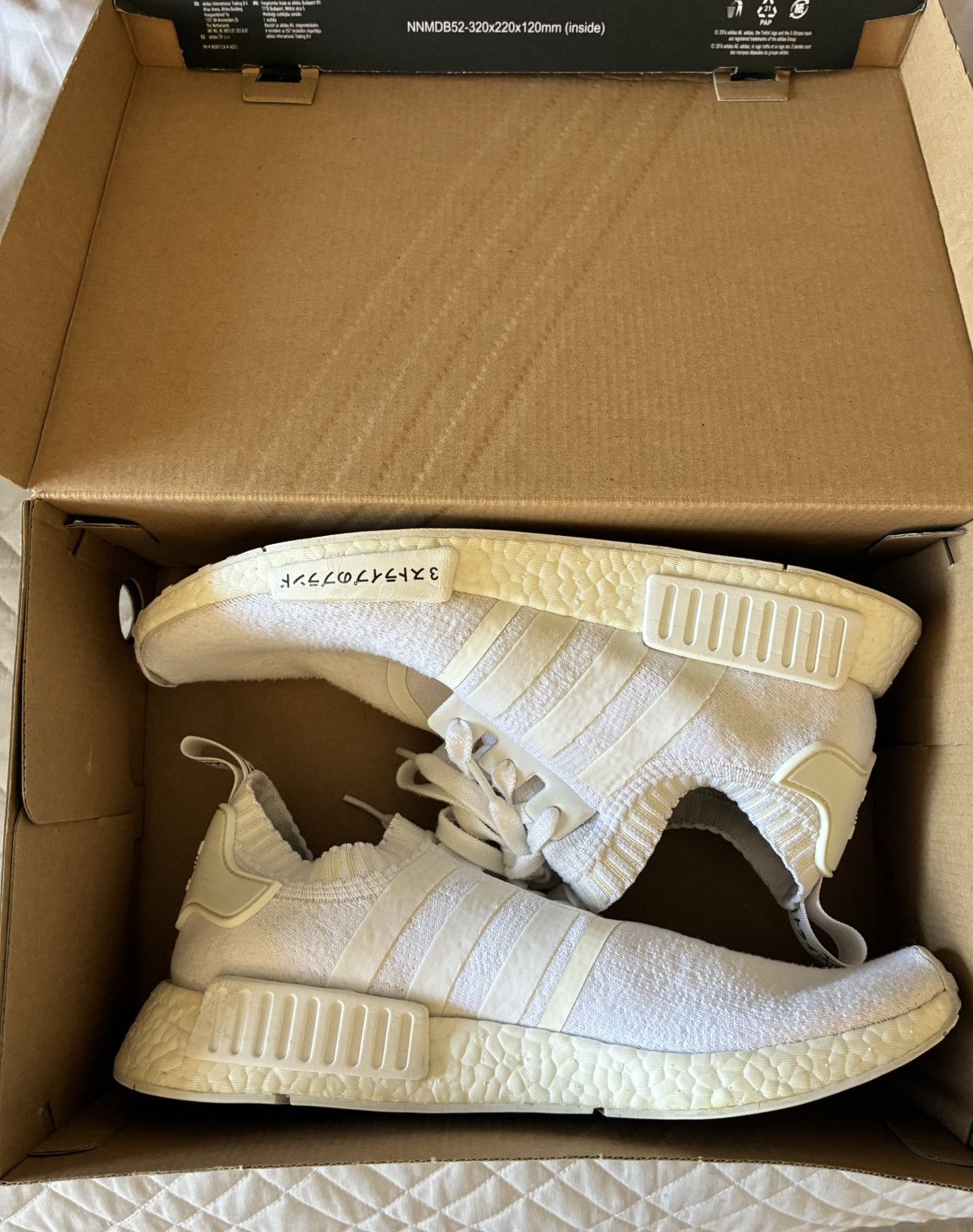 Adidas NMD R1 Triple White Size US 10.5 / EU 43-44 - 9 Thumbnail