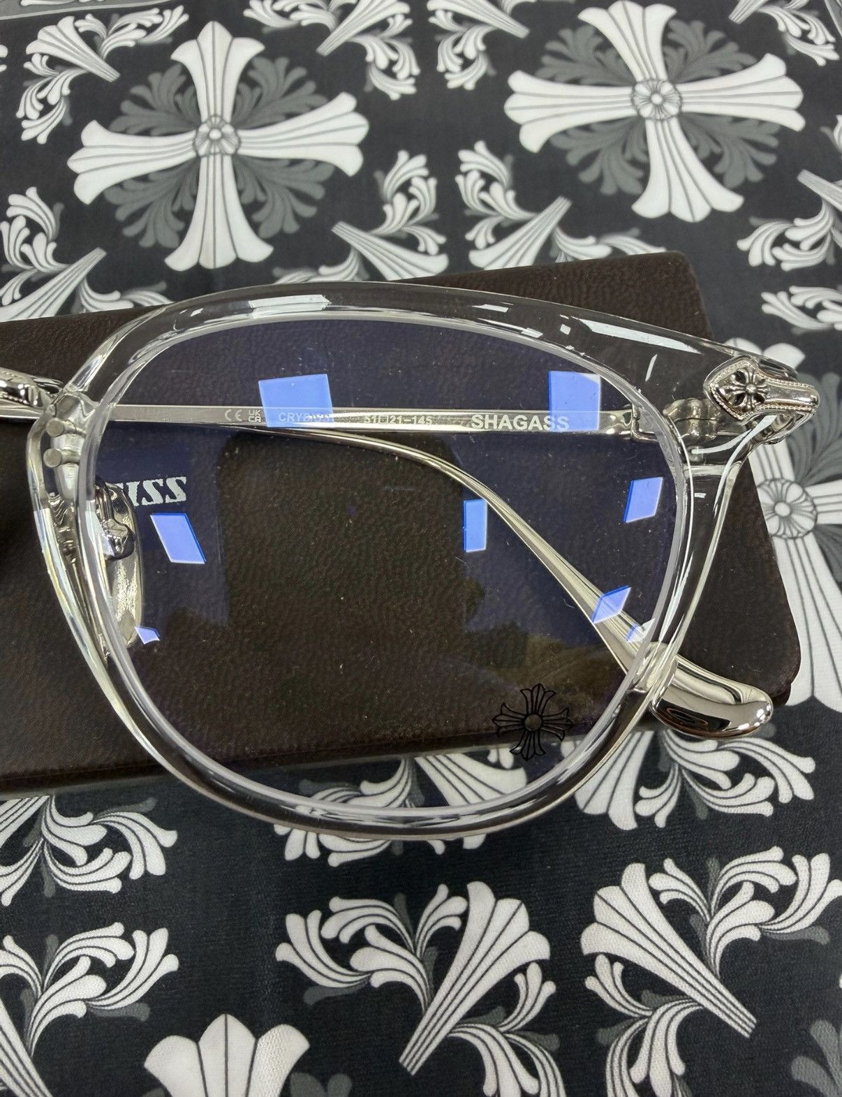 Chrome Hearts Chrome Hearts SHAGASS Transparent Cross Silver Glasses Size ONE SIZE - 3 Thumbnail