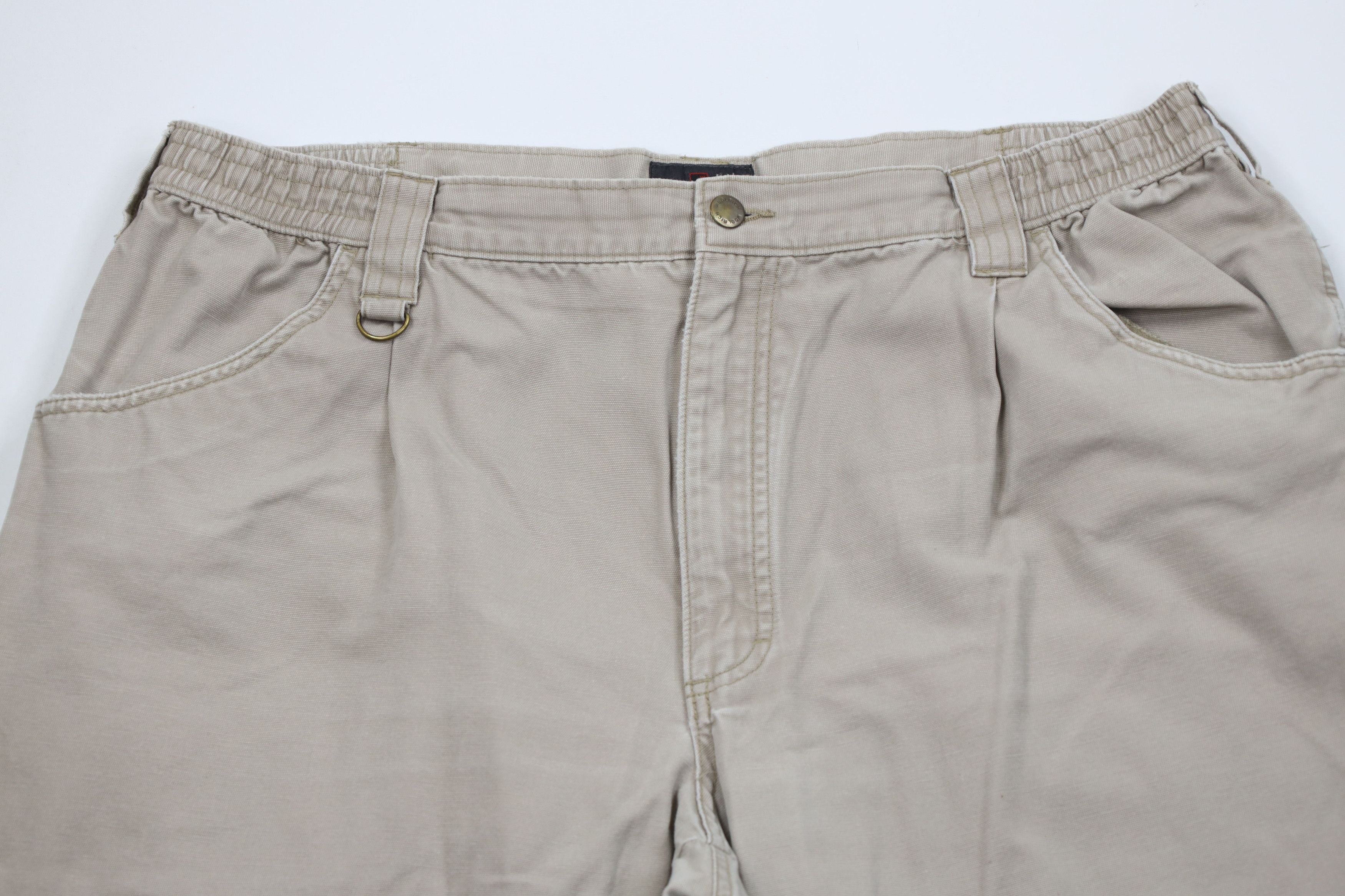 Woolrich Woolen Mills Vintage 90s Woolrich Canvas Wide Leg Pants Beige Cotton Size US 40 / EU 56 - 2 Thumbnail