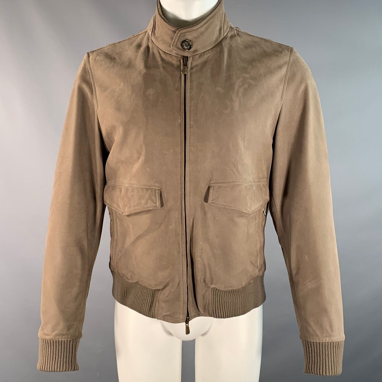 Loro Piana LORO PIANA M Brown Suede Herringbone Wool Reversible Jacket Size US M / EU 48-50 / 2 - 1 Thumbnail