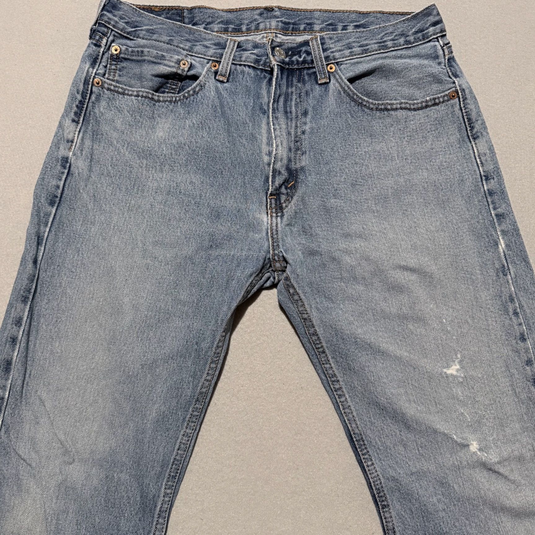 Levi's Levi’s 505 Jeans Men Blue Denim Mid Rise Straight Leg Zip Fly - 34x32 Jeans Size US 34 / EU 50 - 3 Thumbnail