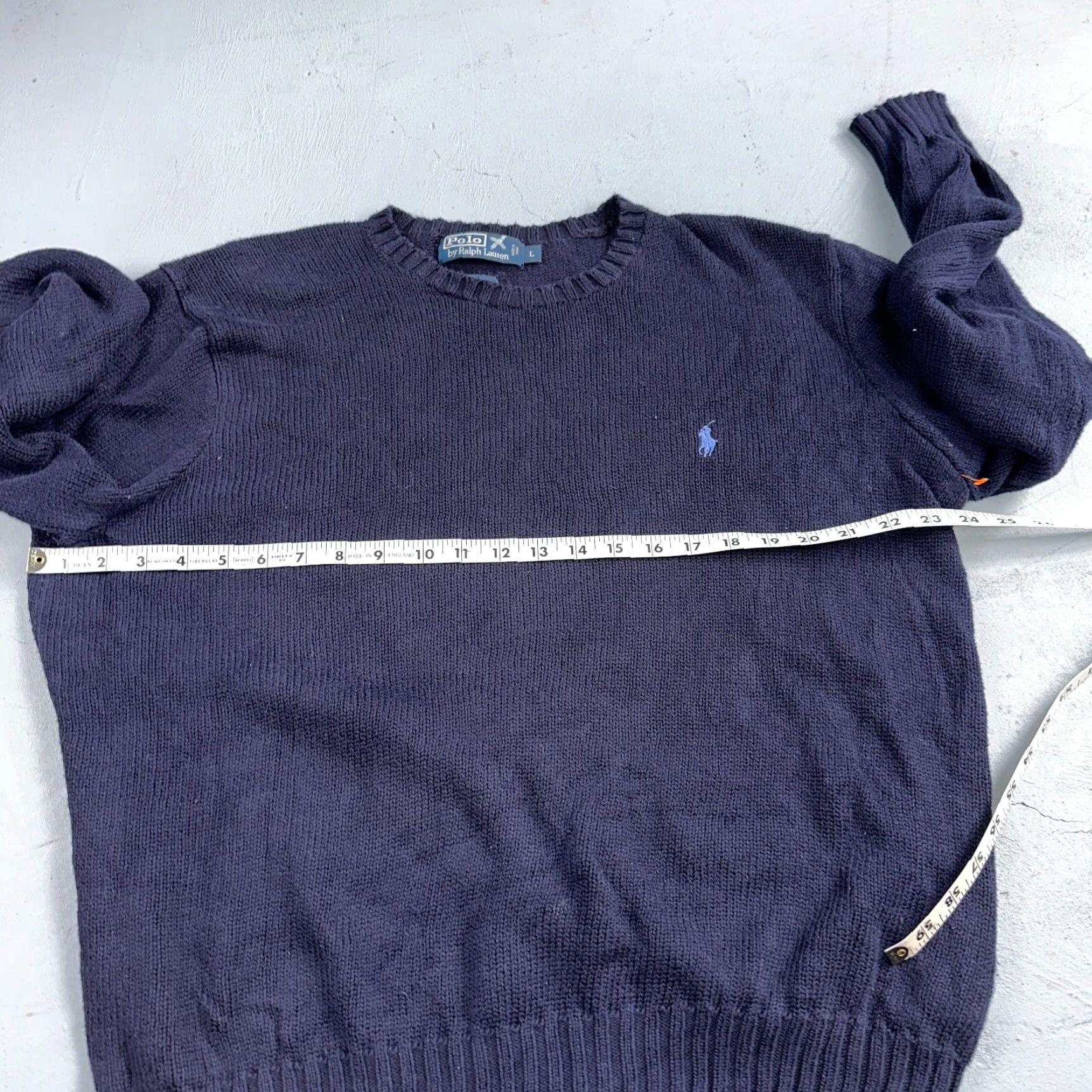 Polo Ralph Lauren VINTAGE Polo Ralph Lauren Knit Crew Neck Sweater Blue Long Sleeve Cotton Size L Mens VTG 90s Size US L / EU 52-54 / 3 - 4 Thumbnail
