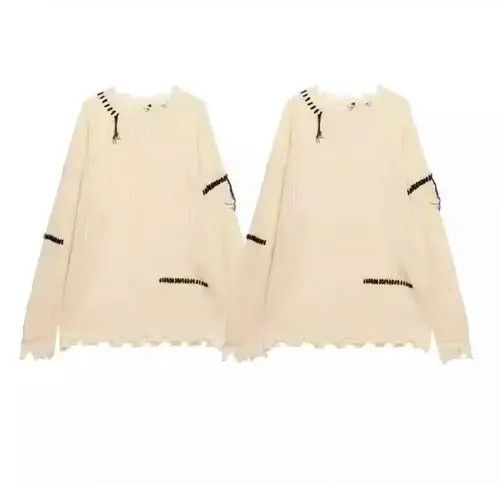 VIBE ripped street baggy sweater Size US L / EU 52-54 / 3 - 3 Thumbnail