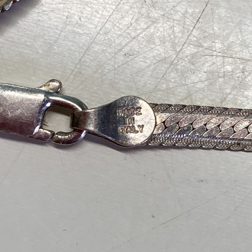 Vintage Milor Sterling Silver Herringbone Chain 20” 8 g About 3mm Wi Size ONE SIZE - 7 Thumbnail