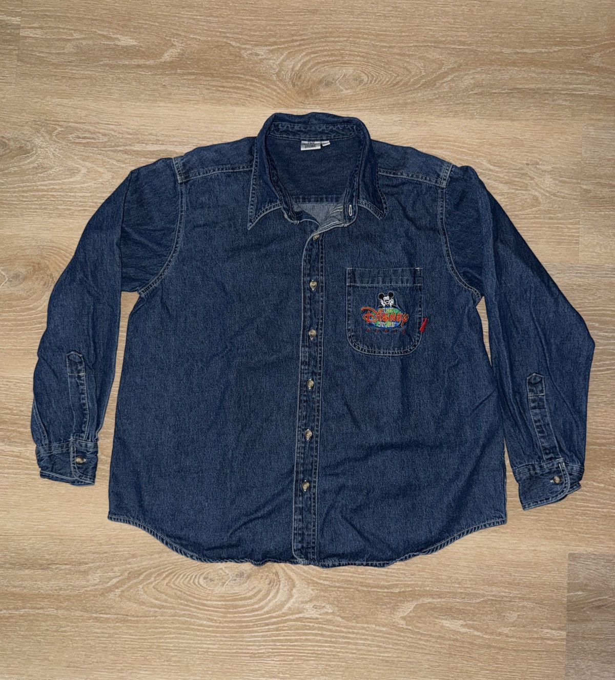 Disney Vintage 90’s Disney Store Paris Mickey Denim Button Up Size US M / EU 48-50 / 2 - 1 Thumbnail