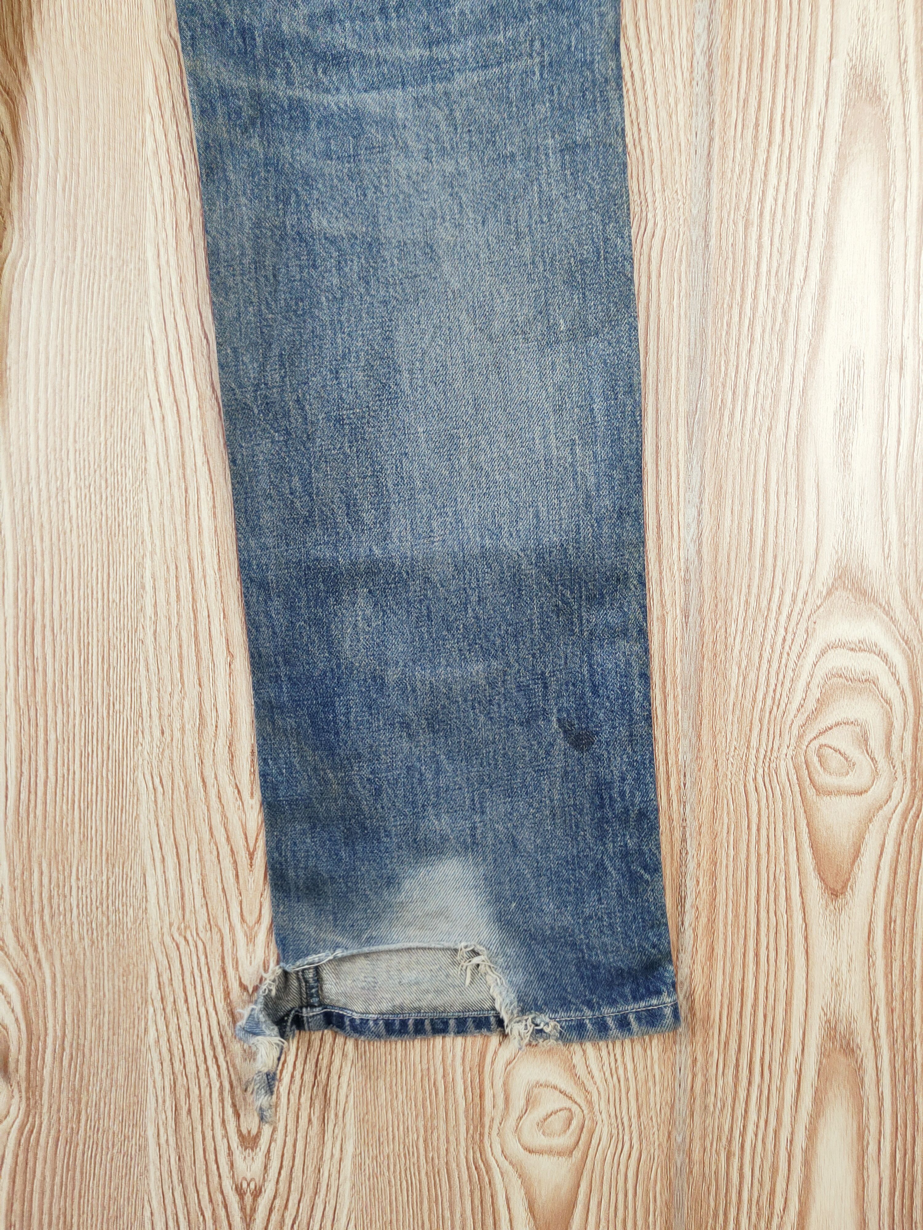 Japanese Brand Viridian Dark Blue Faded Distressed Ripped Jeans #W615 Size 31" - 15 Thumbnail