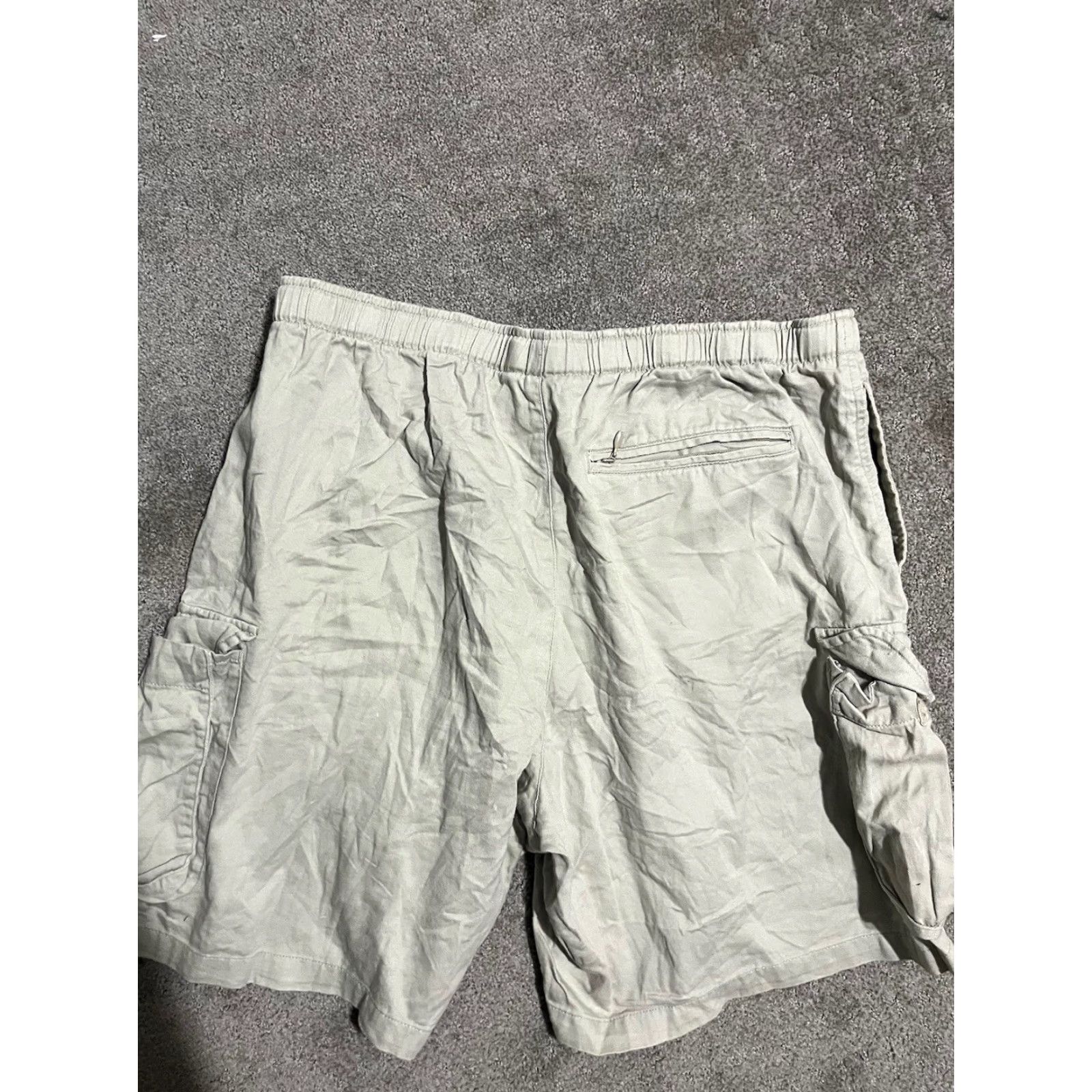 Vintage VINTAGE Columbia Mens Large Distress Above Knee Belted Cargo Shorts Beige Size US 33 - 2 Thumbnail