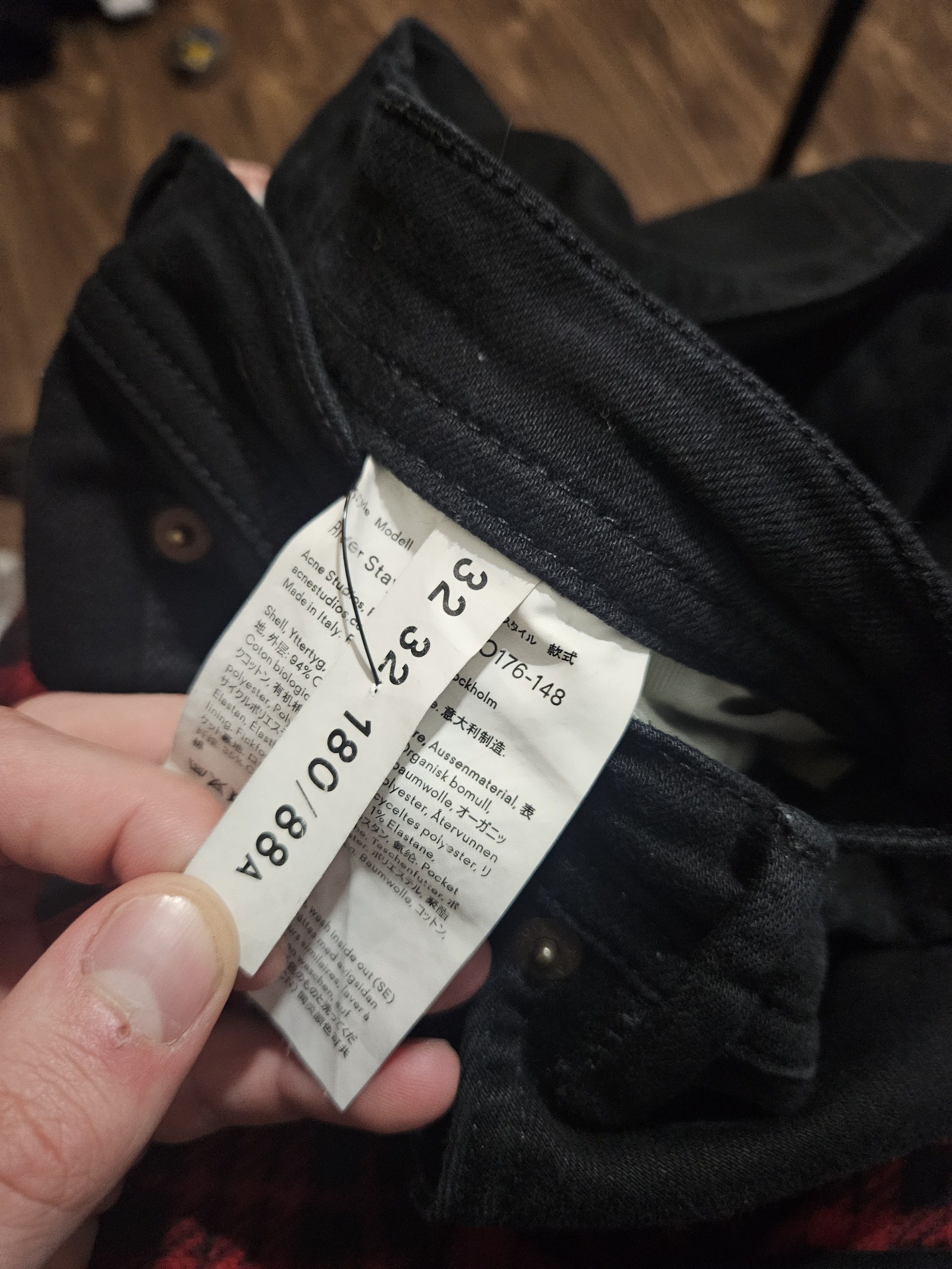 Acne Studios Blå Konst River Stay Black Bach Patch Denim Jeans Size US 32 / EU 48 - 9 Thumbnail