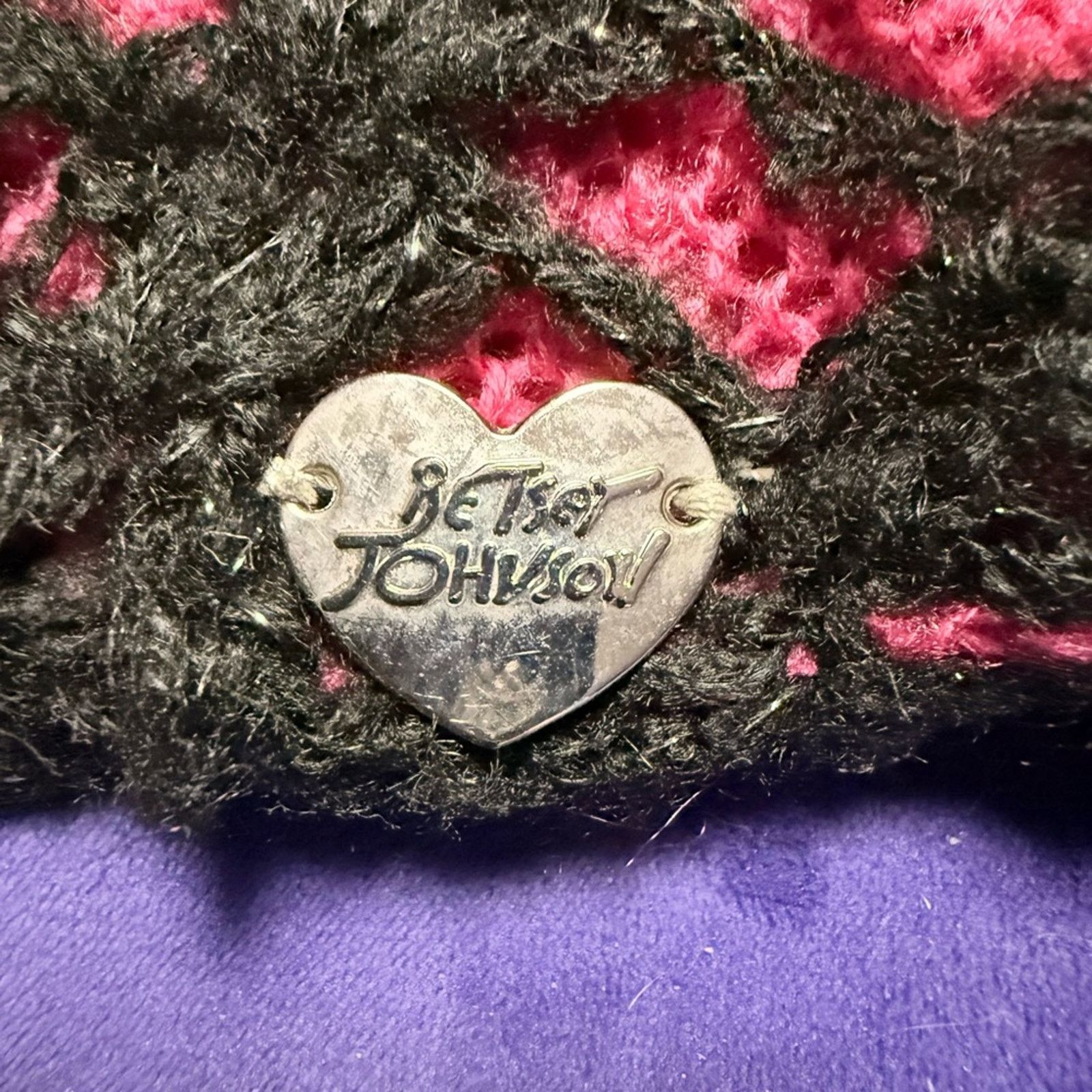 Betsey Johnson Betsey Johnson Black Pink Silver Thread Lace Pattern Scarf Size ONE SIZE - 4 Thumbnail