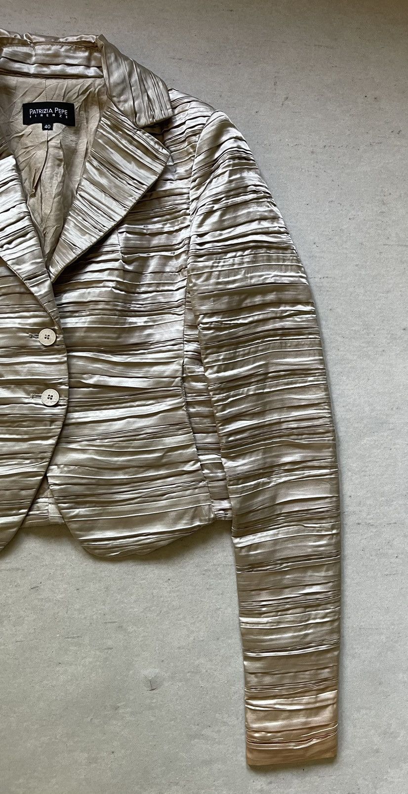 Patrizia Pepe 🔥 PATRIZIA PEPE WOMEN'S PLEATED CROPPED JACKET Size S / US 4 / IT 40 - 3 Thumbnail