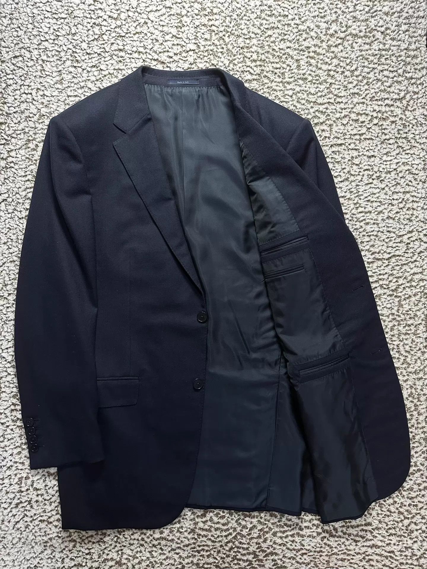 Ermenegildo Zegna Ermenegildo Zegna Su Misura Cashmere Flannel Suit Navy Size 54R - 2 Thumbnail