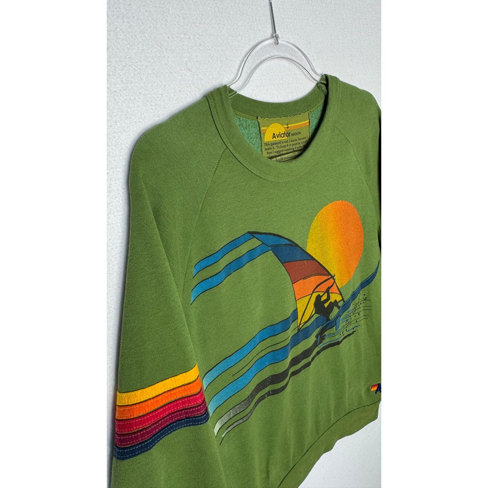 Aviator Nation Early Aviator Nation Surf Sweatshirt Green Rainbow Windsurf Size S / US 4 / IT 40 - 10 Thumbnail