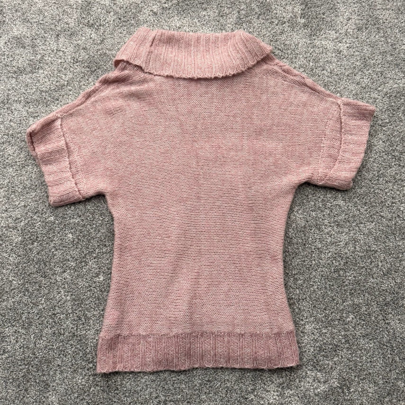 Vintage VINTAGE Dark Heart Sweater Womens XL Pink Cable-Knit Funnel Neck High Neck Whimsical Christmas City Classic Holiday Pullover Knit Christmas Womens) Size XL / US 12-14 / IT 48-50 - 7 Thumbnail