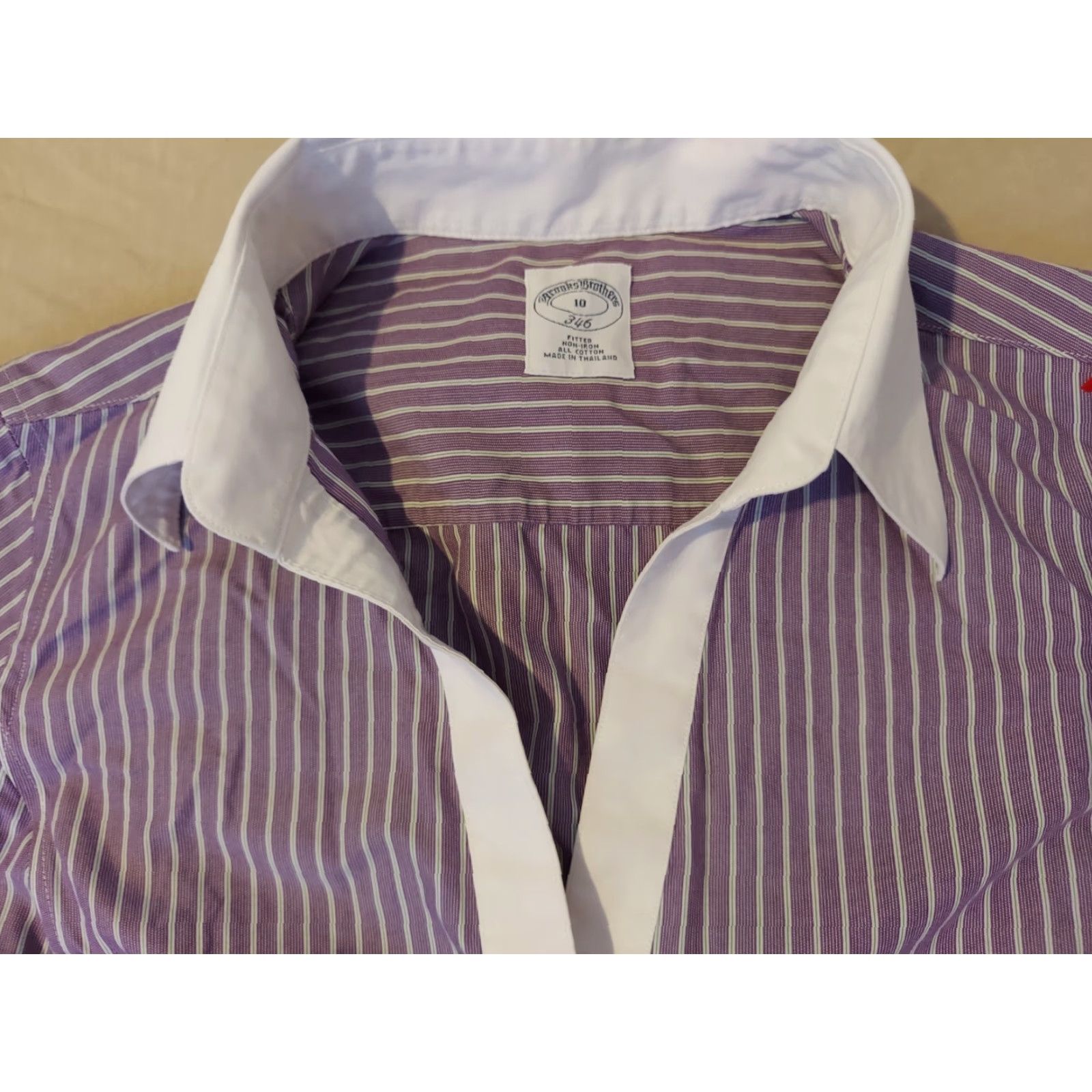 Brooks Brothers Womens Brooks Brothers Dress Shirt 10 Purple Button Cotton Blouse Size L / US 10 / IT 46 - 2 Thumbnail