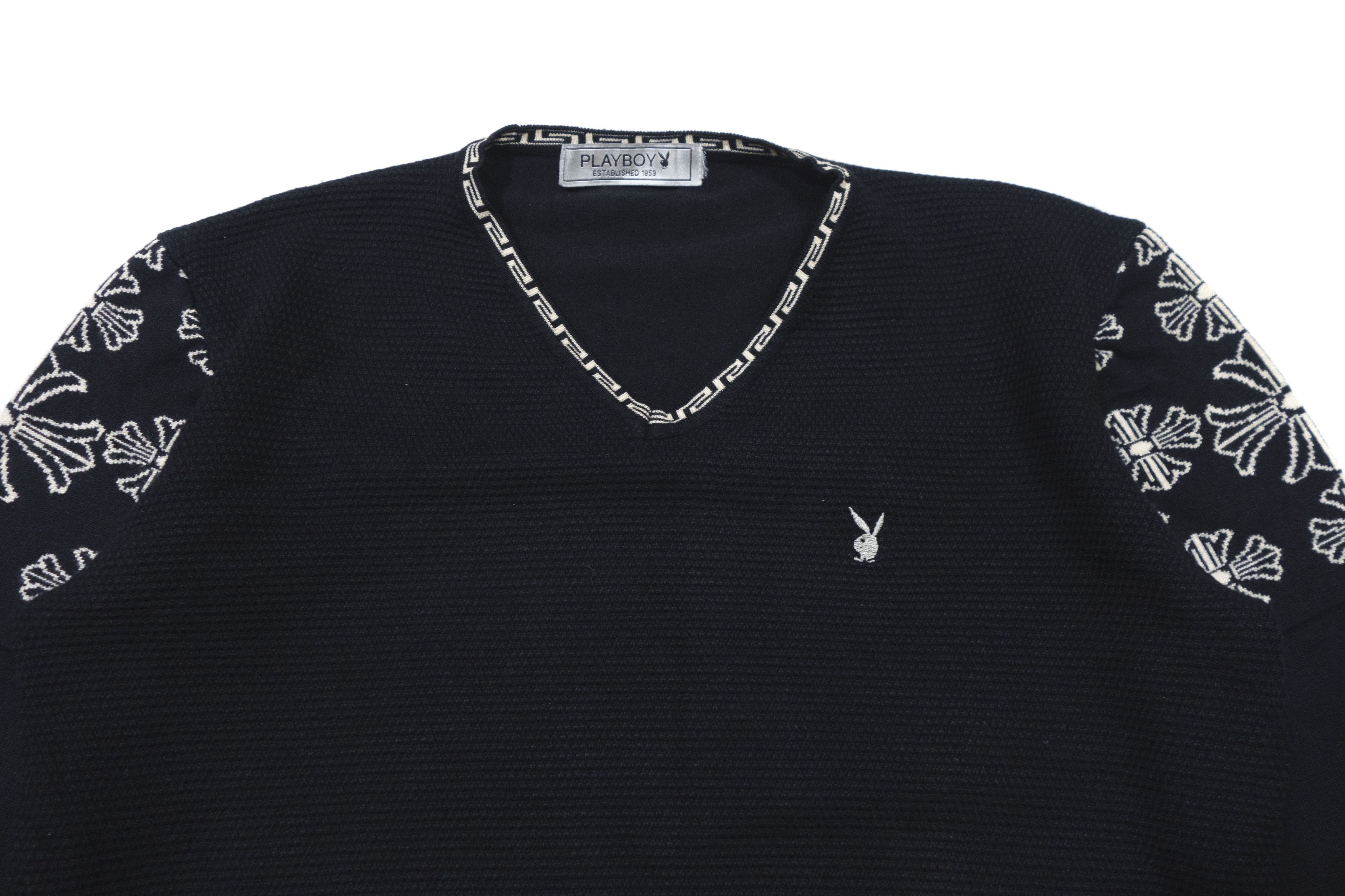 Playboy 00S Logo Y2K Textured Sweater Vintage Size L / US 10 / IT 46 - 3 Thumbnail