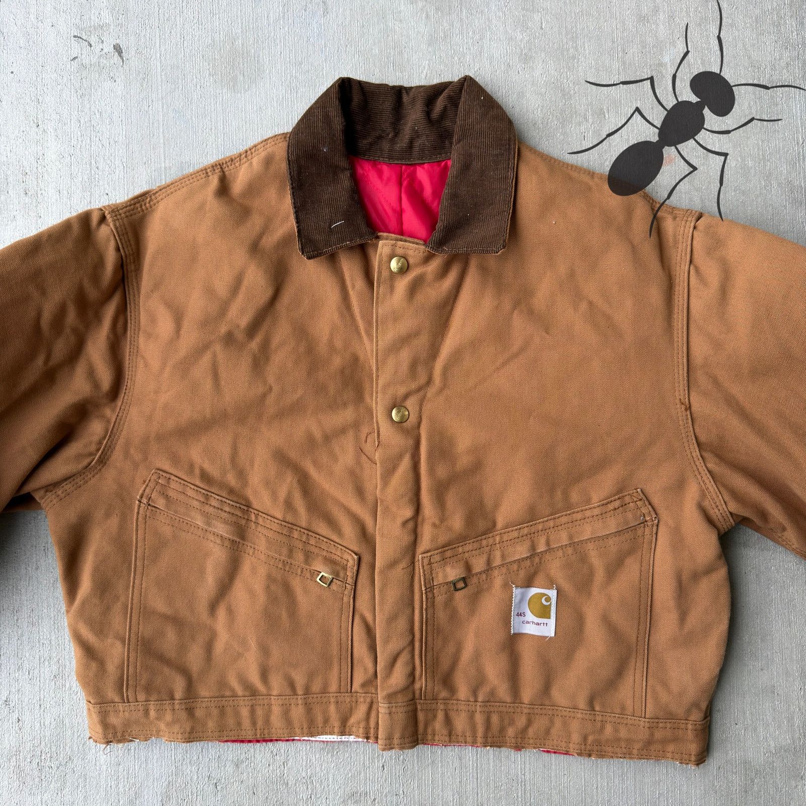 Carhartt × Vintage Carhartt brown cropped Detroit style work wear jacket Size US L / EU 52-54 / 3 - 3 Thumbnail