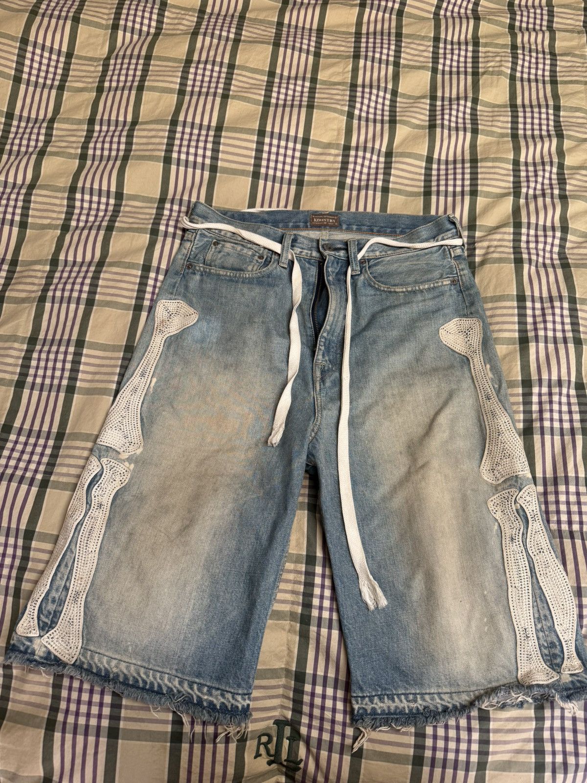 Kapital Denim bone shorts light blue faded Size US 30 / EU 46 - 1 Thumbnail