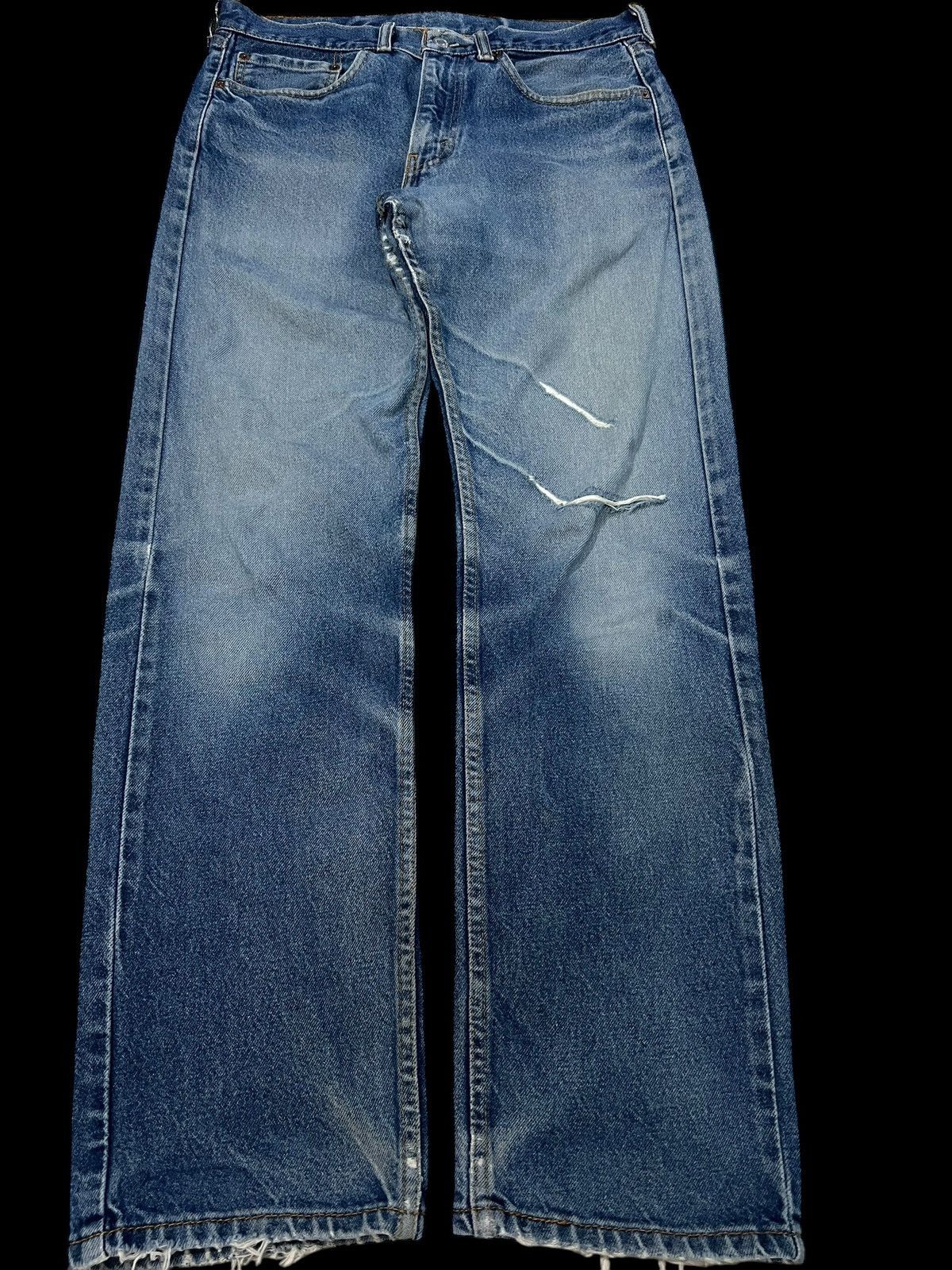 Levi's × Levi's Vintage Clothing 💥Baggy💥90s Style Levis 505 Distress Washed Jean Size US 33 - 1 Thumbnail