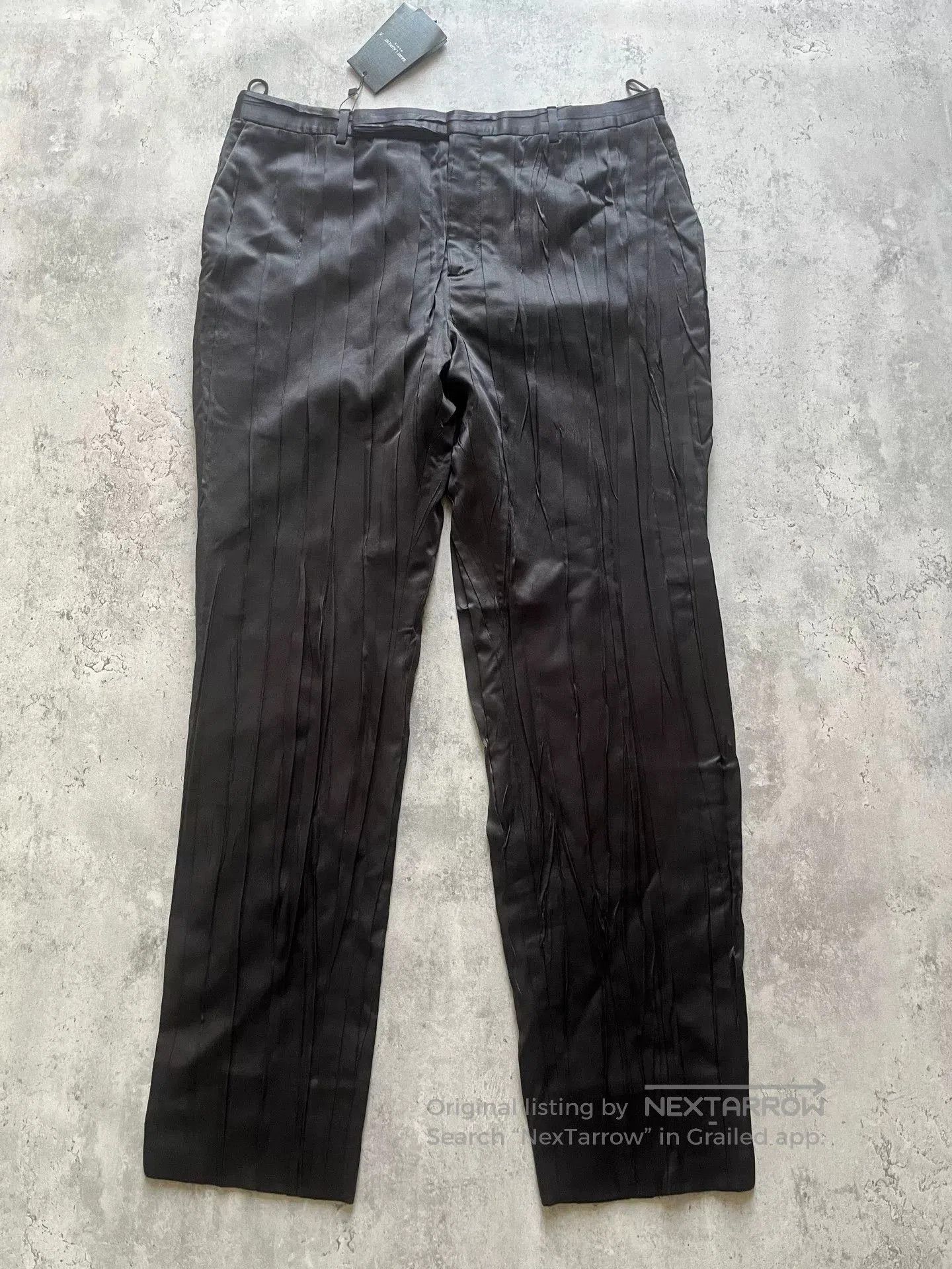 Saint Laurent Paris Saint Laurent Pleated Silk Black Trousers. Size US 30 / EU 46 - 1 Thumbnail