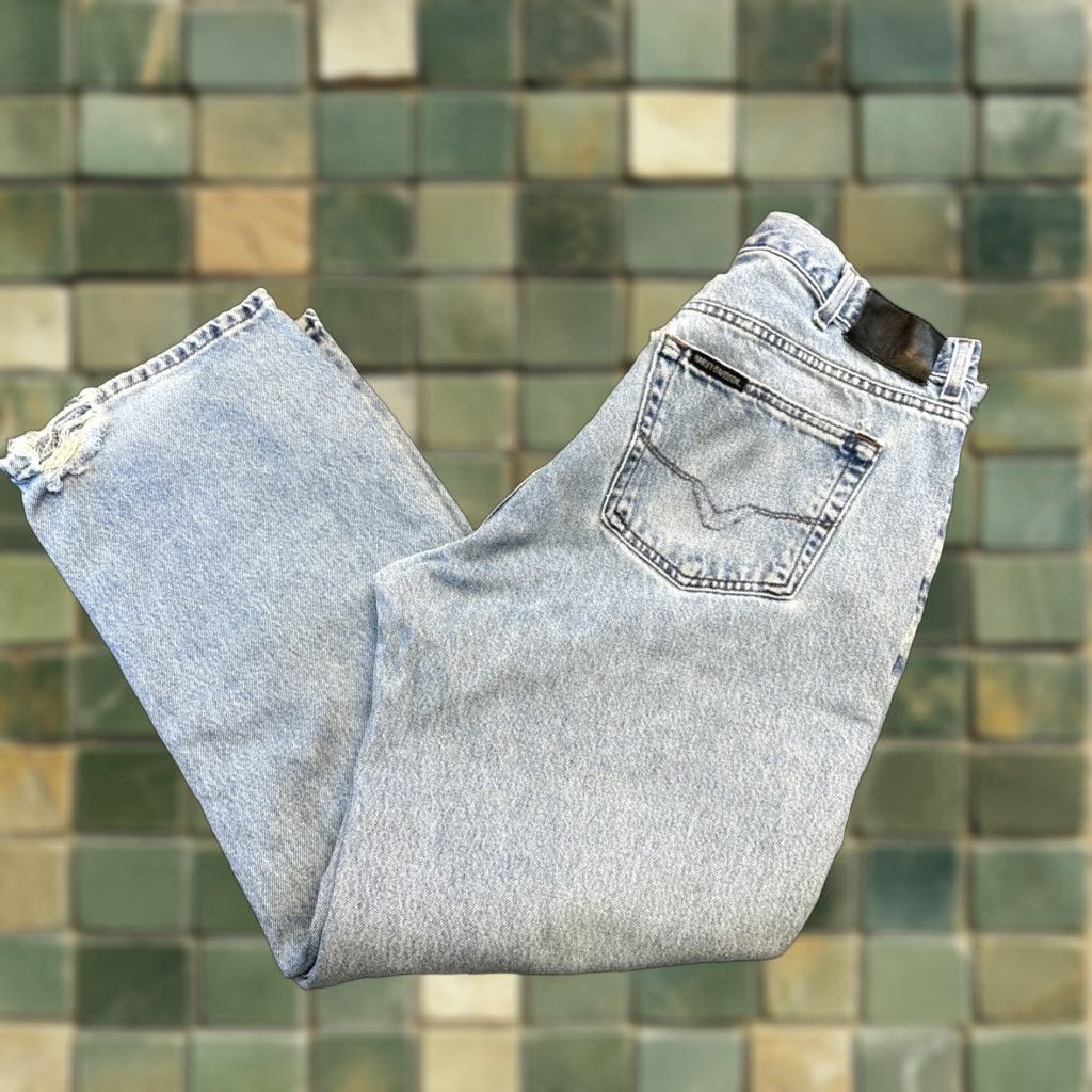 Harley Davidson Harley-Davidson Jeans Harley-Davidson Original Denim Blue 100% Cotton Bootcut Jeans 38x30 Mens Regular Twist Pockets Vintage No Size US 38 / EU 54 - 1 Thumbnail