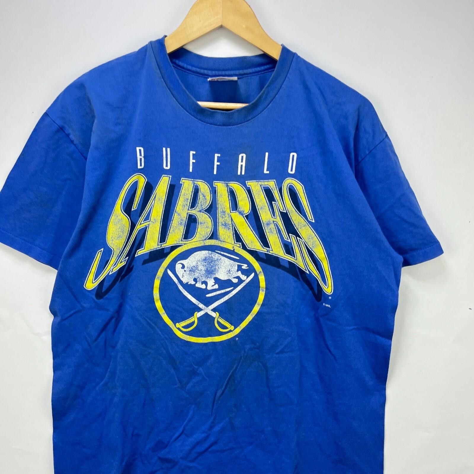 Hanes Vintage 90s Buffalo Sabres Single Stitch NHL T Shirt Large Size ONE SIZE - 2 Thumbnail