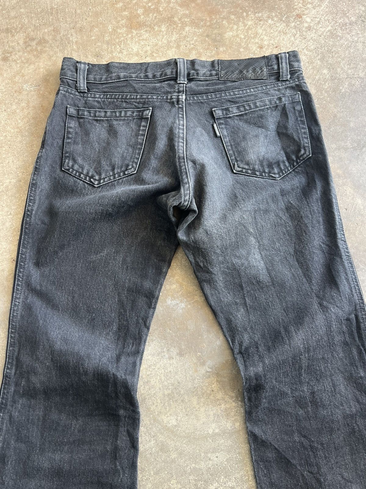 5351 POUR LES HOMMES Y2K 5351 Pour Les Homme Flare Python Black Denim Size US 33 - 19 Thumbnail