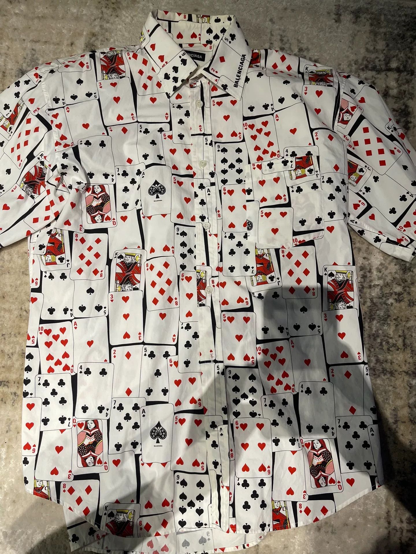 balenciaga playing cards short sleeve shirt