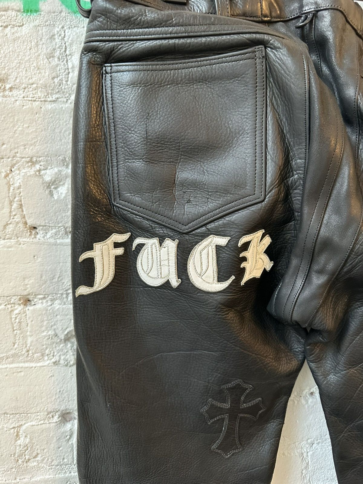 Chrome Hearts Chrome Hearts 2000s FUCK leather Cross Patch jeans 31 32 33 Size US 32 / EU 48 - 13 Thumbnail