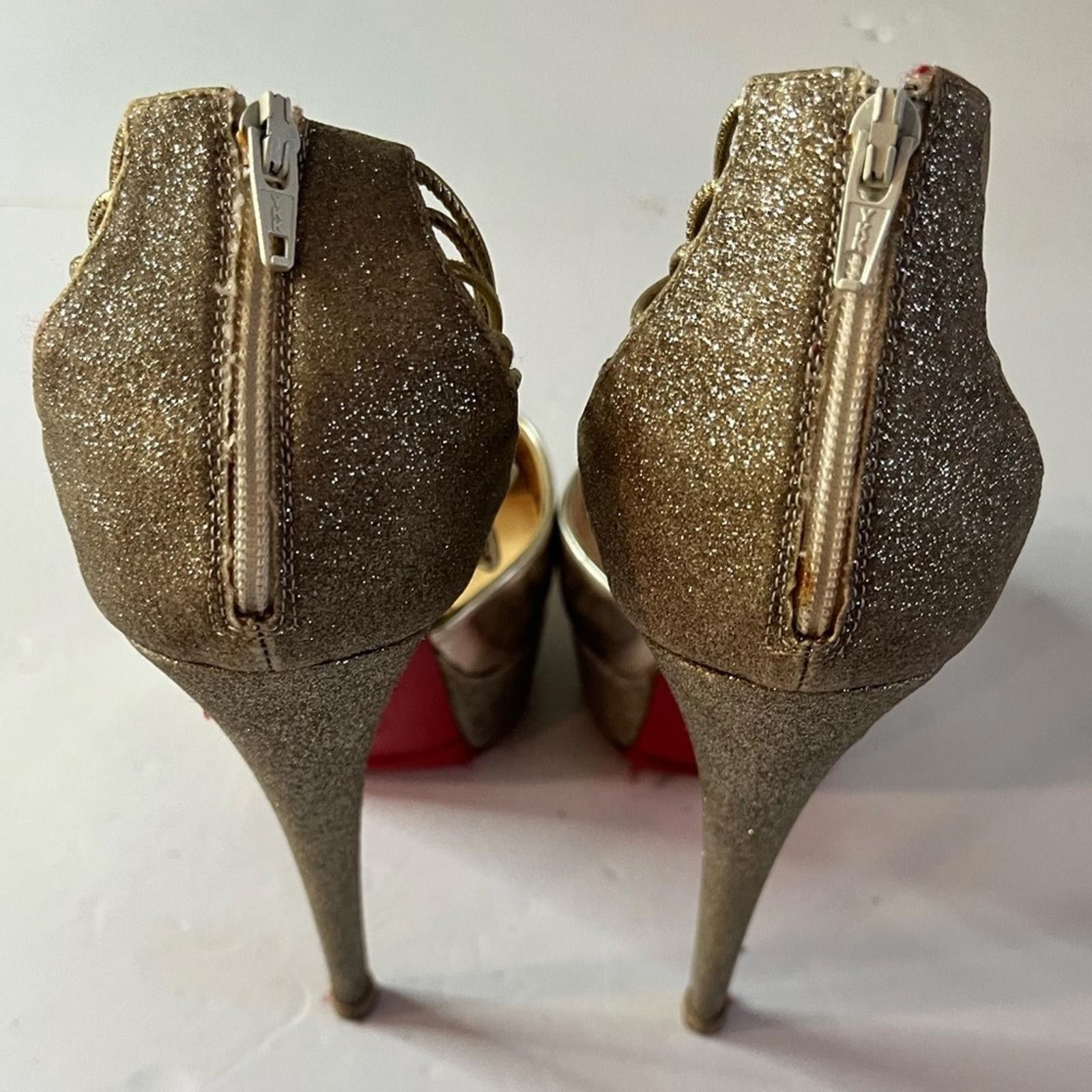 Christian Louboutin Christian Louboutin Lady Peep Glitter Platform Heels EU 36 Size US 5.5 / IT 35.5 - 9 Thumbnail