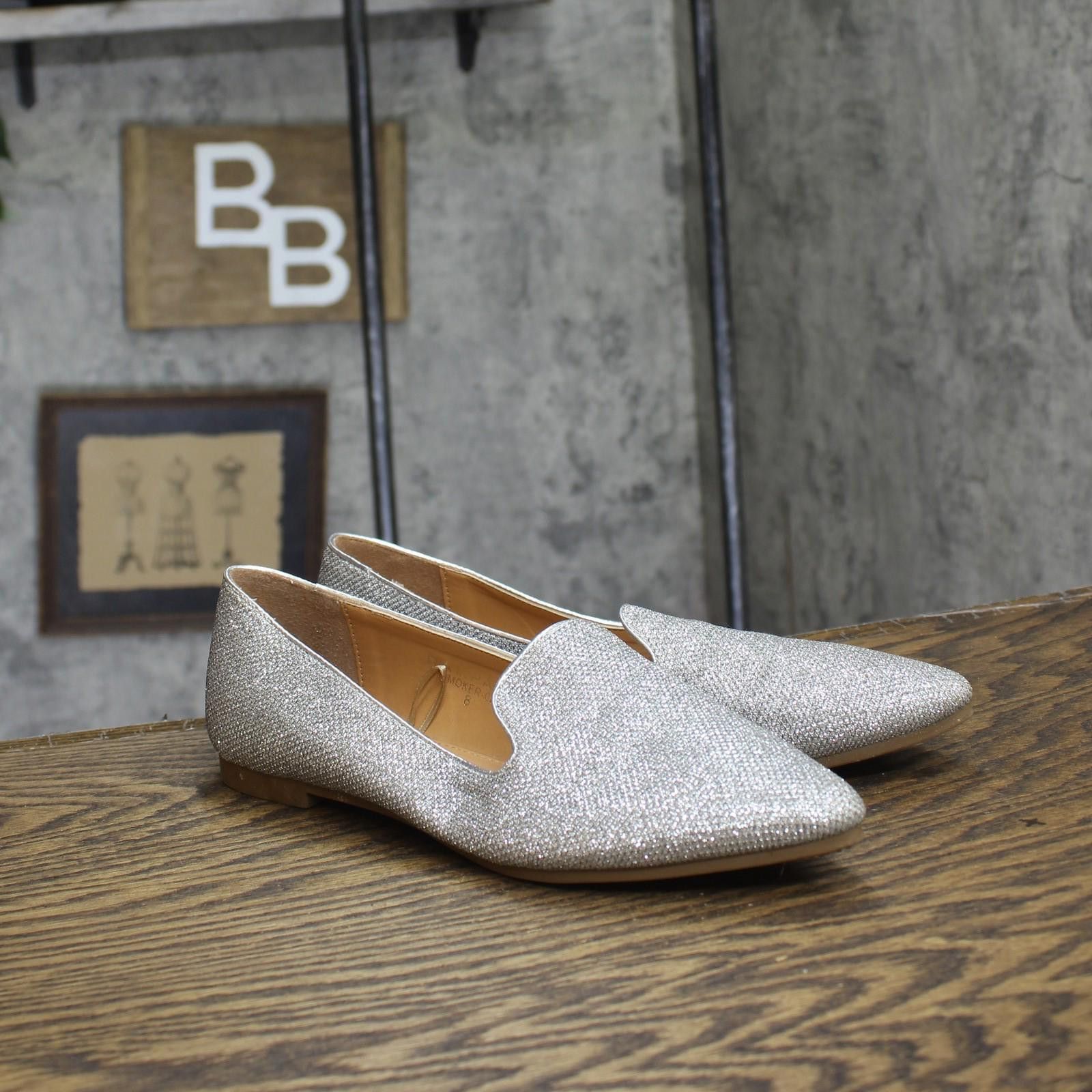 Other Rampage Womens Glitter Shiny Flats Smoker-03l Silver Gray 8 Size US 8 / IT 38 - 1 Thumbnail