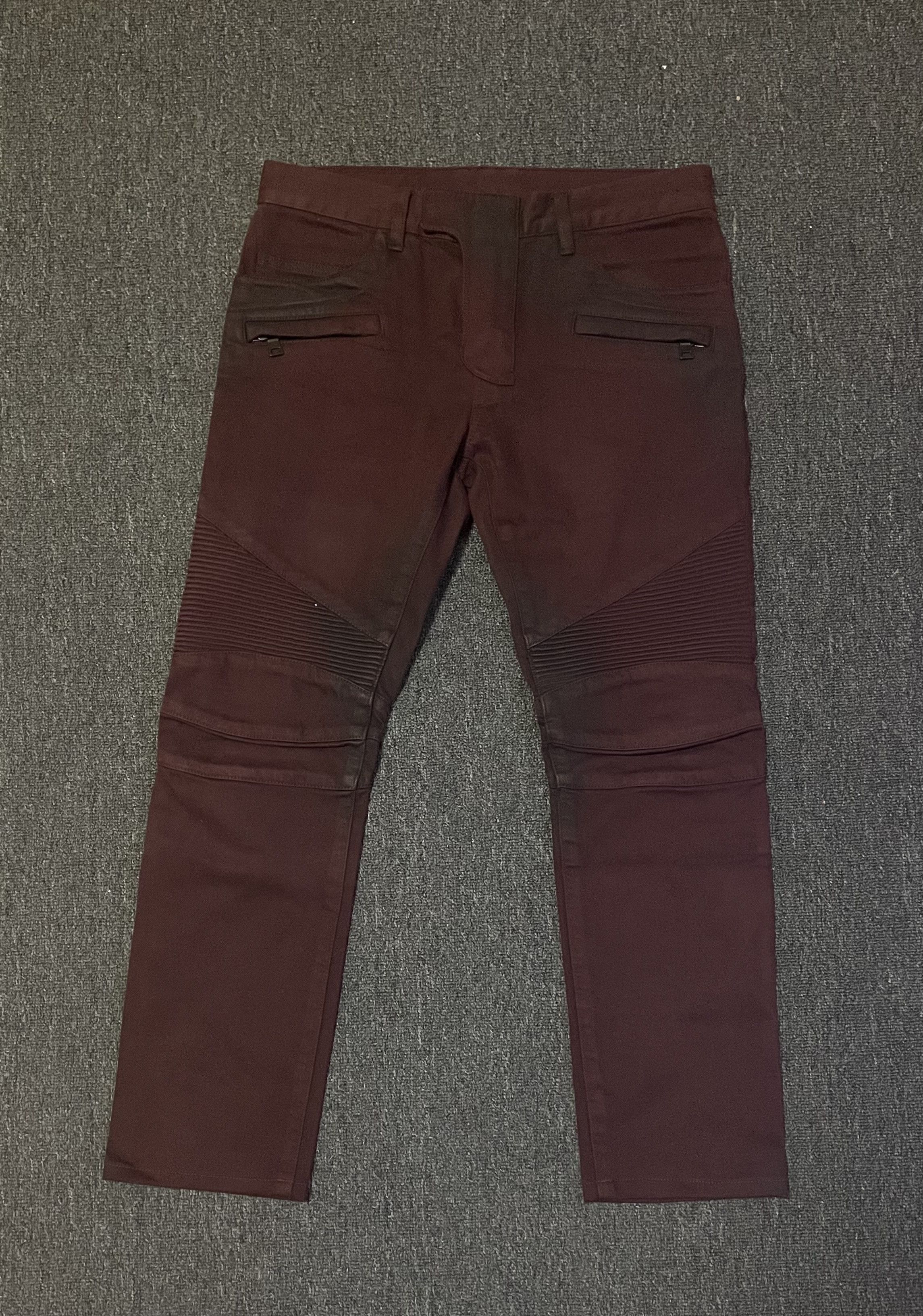 image of Balmain Dark Red Work Jeans Size 30, Men's