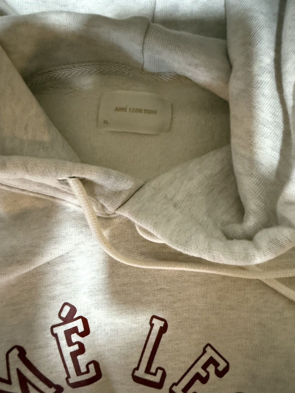 Aime Leon Dore Aime Leon Dore Aimé Collegiate Logo Oatmeal Hoodie XL Size US XL / EU 56 / 4 - 4 Thumbnail