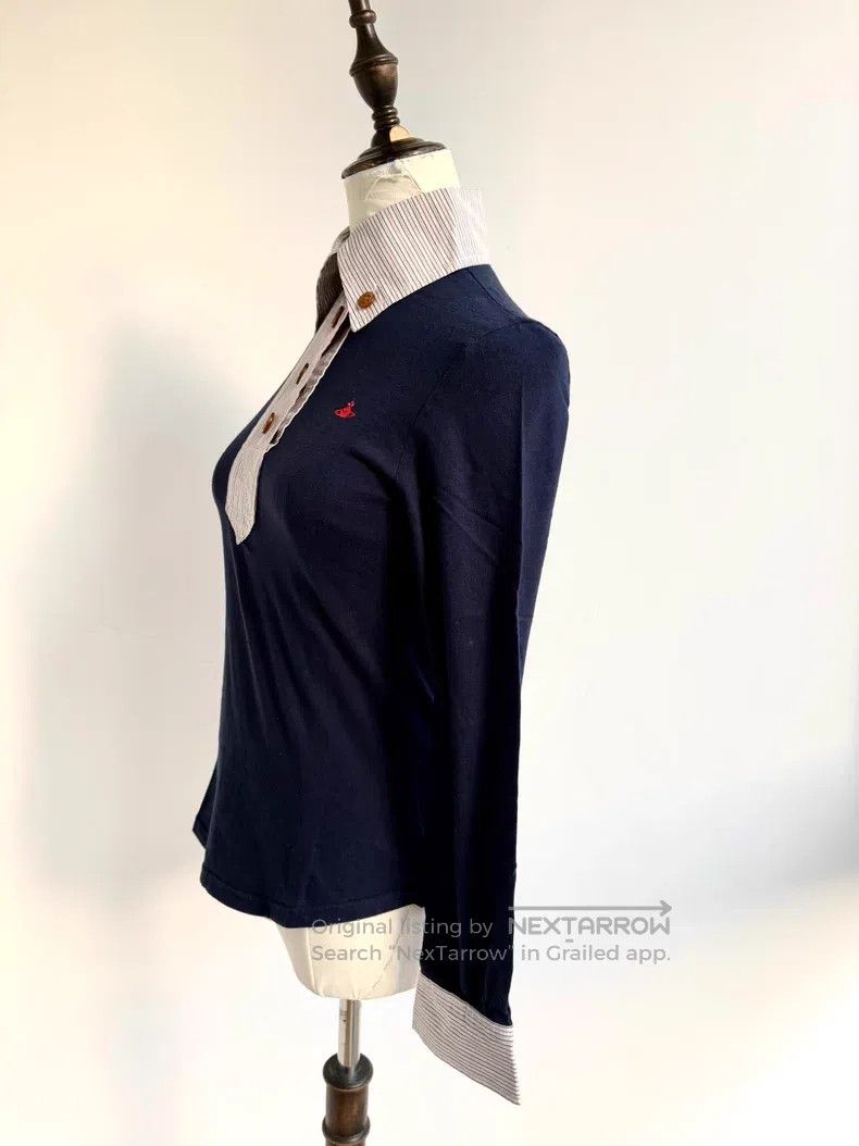 Vivienne Westwood Vivienne Westwood Navy blue Saturn stripe shirt base layer Size L / US 10 / IT 46 - 2 Thumbnail
