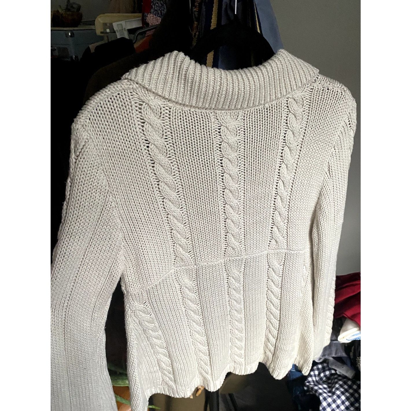 Other Pacific Heights Y2K Cream Cable Knit Babydoll Cardigan Med Size M / US 6-8 / IT 42-44 - 6 Thumbnail