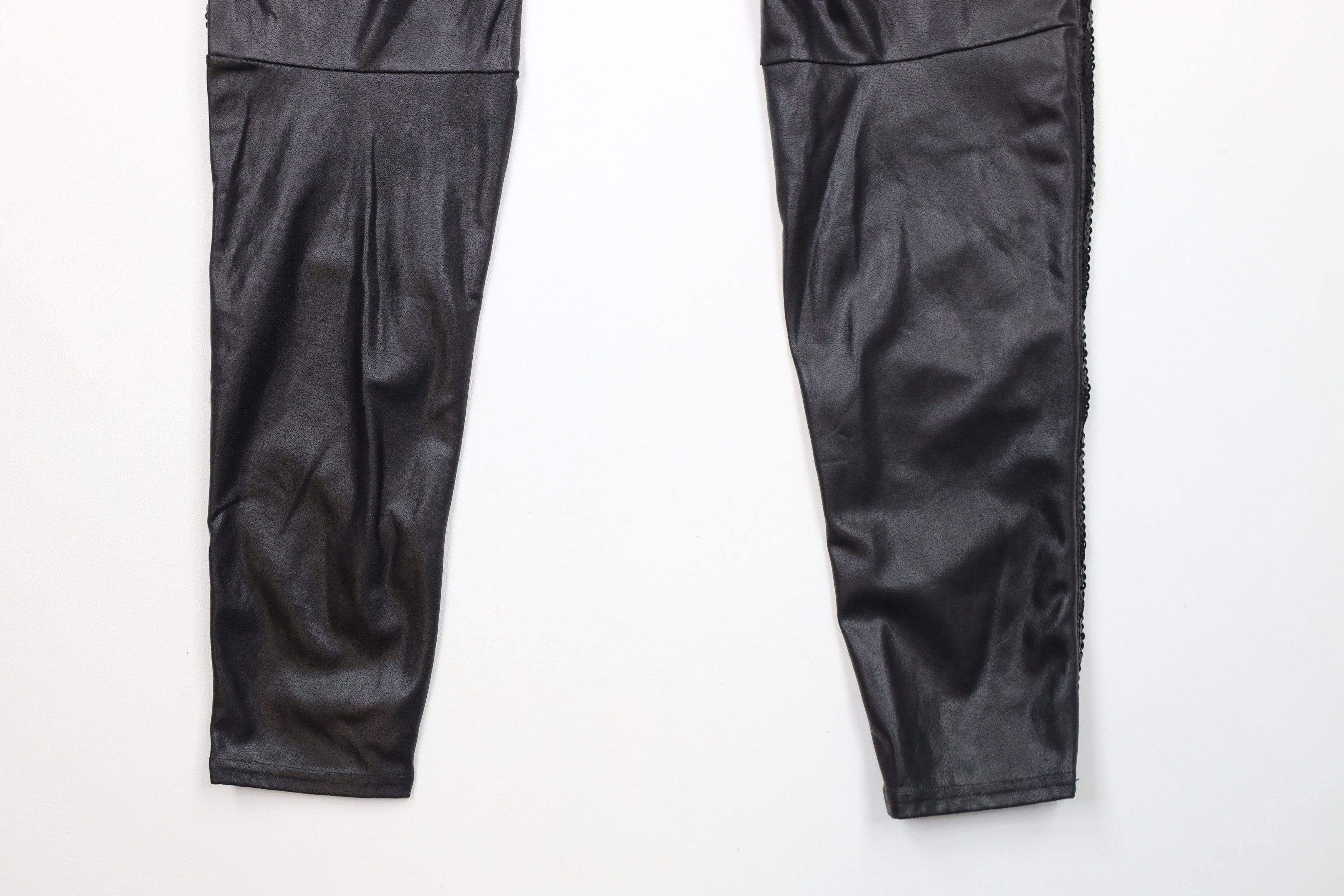 Spanx × Vintage Spanx Faux Leather Sequined Stretch Shapewear Leggings Black Size 30" / US 8 / IT 44 - 11 Thumbnail