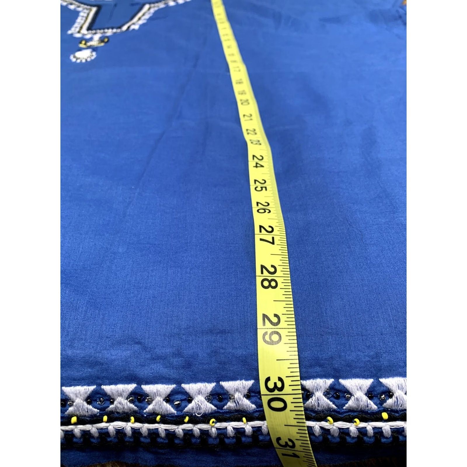 Vintage Shiraleah Chicago Blouse Tunic Cover-Up Large Blue Embroidered New Women's Size L / US 10 / IT 46 - 4 Thumbnail