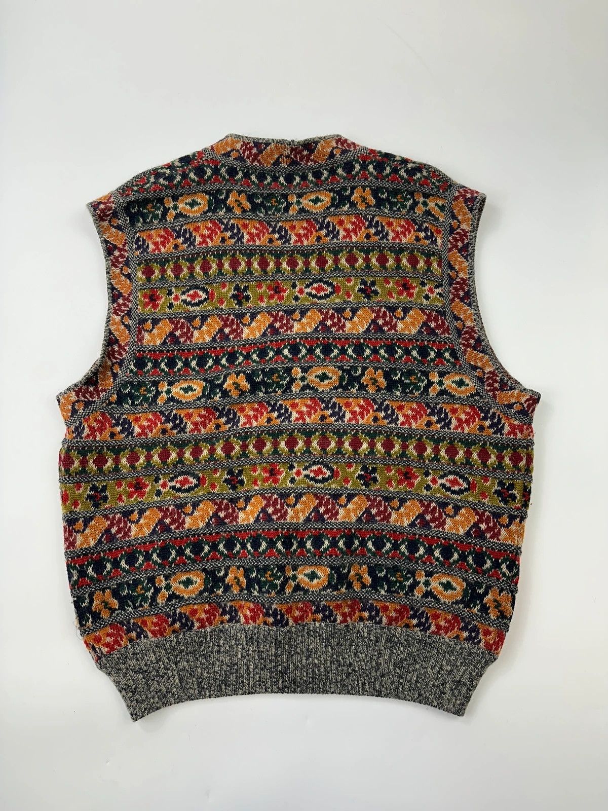 Missoni Missoni 90s Multicolor Jacquard Wool Mohair Cardigan Vest Size US L / EU 52-54 / 3 - 4 Thumbnail
