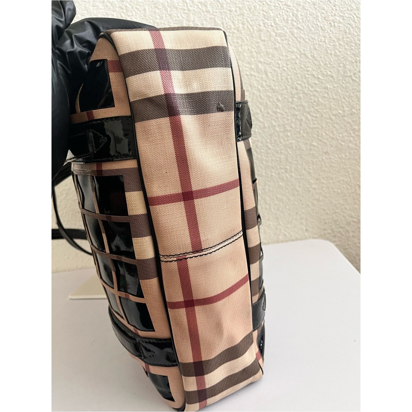 Burberry Burberry patent leather/canvas XL tote bag Size ONE SIZE - 5 Thumbnail