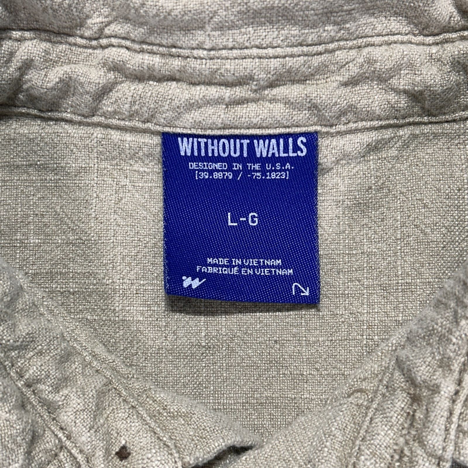 Without Walls Without Walls beige heavy linen blend casual button up mns L Size US L / EU 52-54 / 3 - 6 Thumbnail