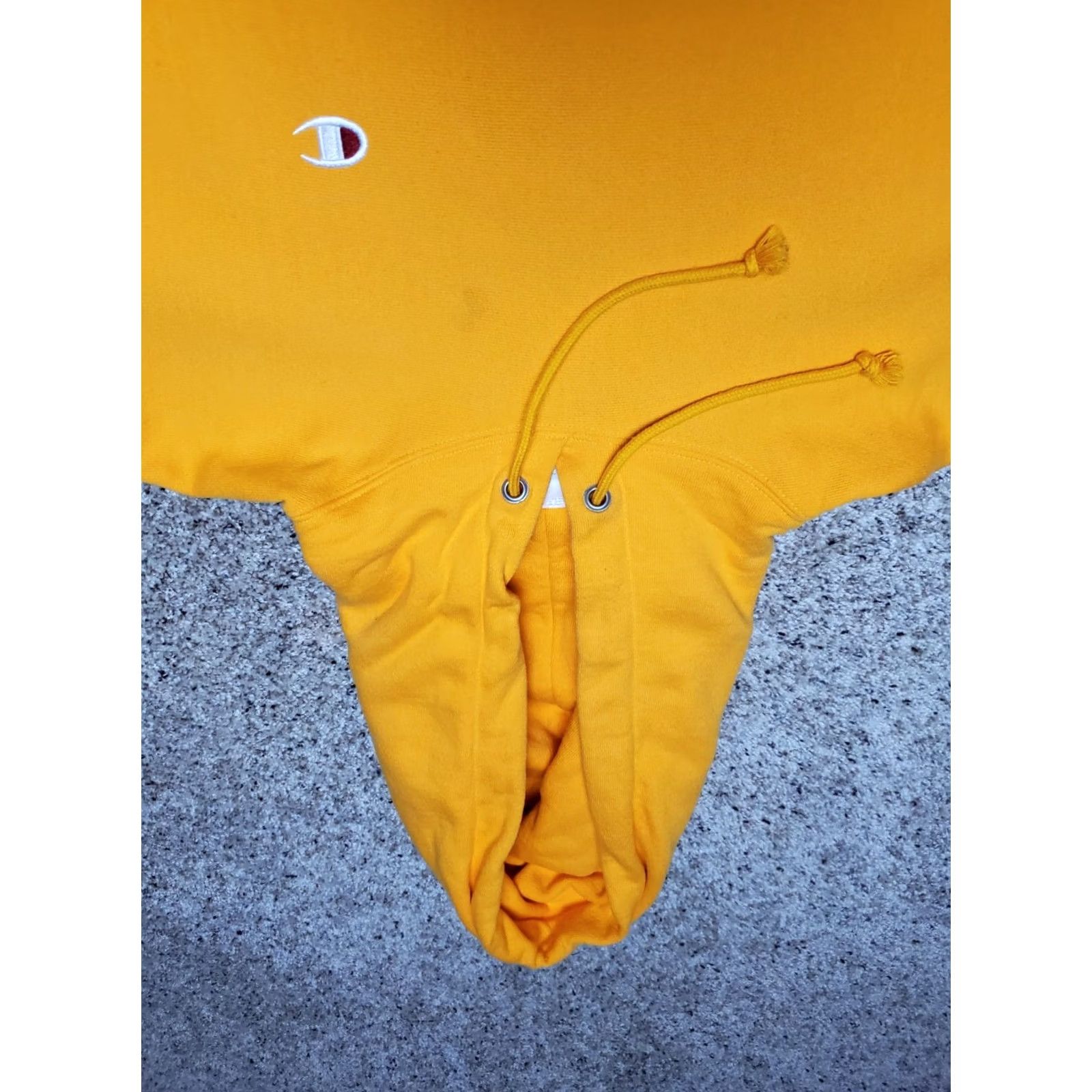 Champion Champion Hoodie Men's M Yellow Long Sleeve Pullover Spell Out Reverse Weave Athletic Heavyweight Streetwear Size US M / EU 48-50 / 2 - 7 Thumbnail