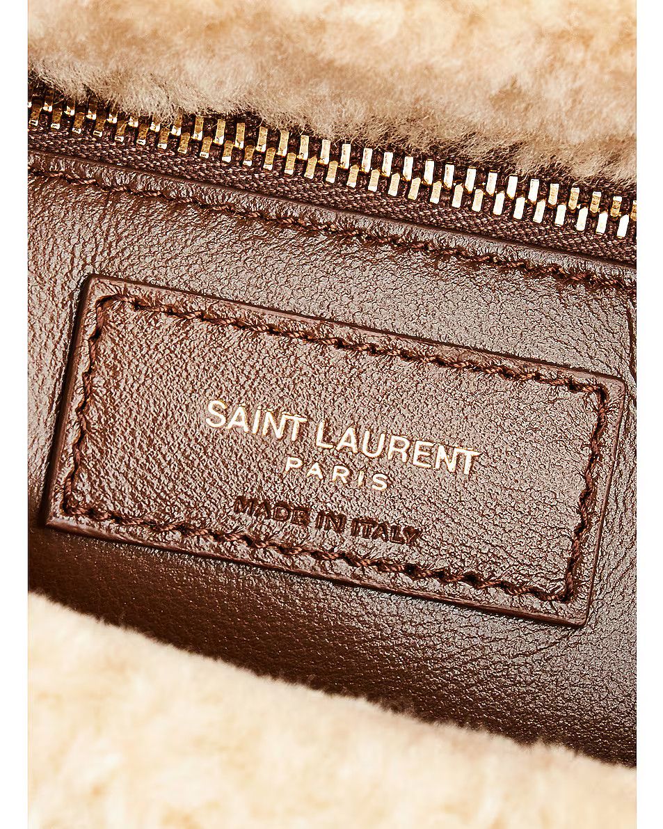 Saint Laurent Paris o1bcso1str0325 Size: OS/Le 5 A 7 In Suede Shearling in Brown Size ONE SIZE - 5 Thumbnail