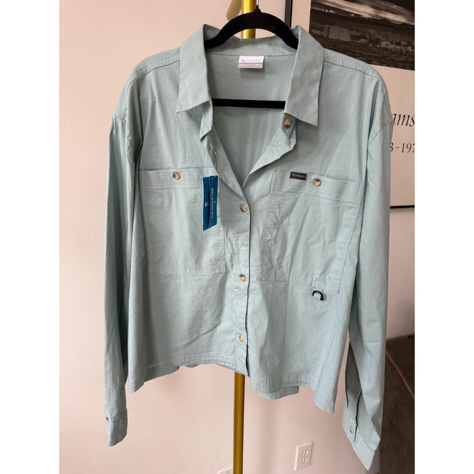 Columbia Columbia Womens XXL Button Up Shirt Green Relaxed Fit 1117 Size XXL / US 16-18 / IT 52-54 - 1 Thumbnail