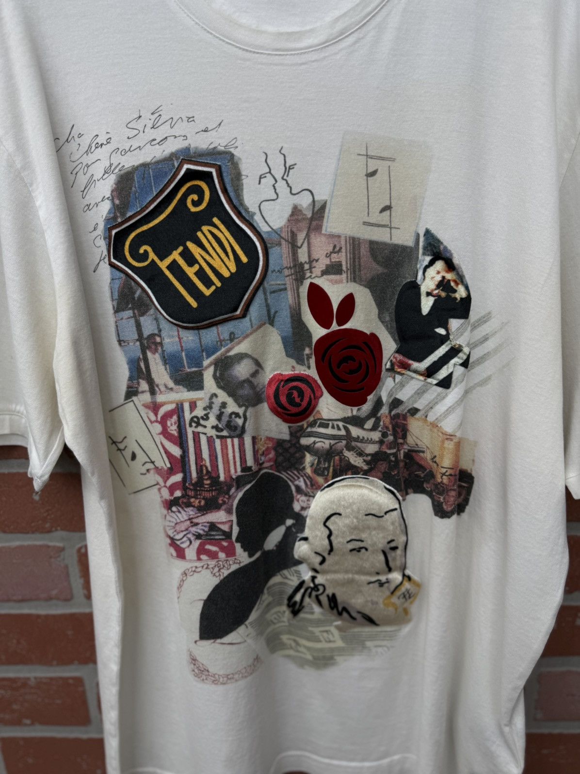 Fendi Fendi Mens White Tee Shirt Size (XL) Velvet Size US XL / EU 56 / 4 - 5 Thumbnail