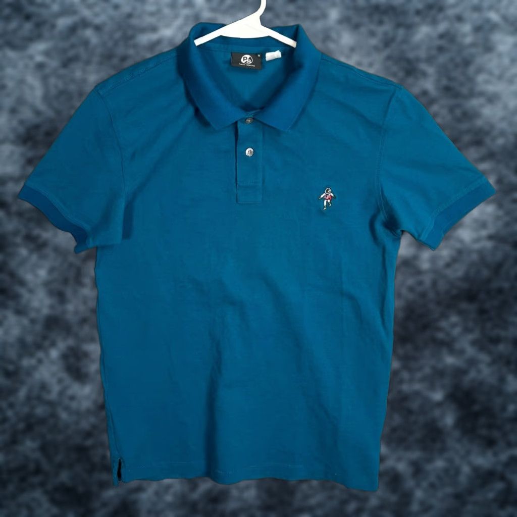 Paul Smith VINTAGE Paul Smith Women Polo Shirt M Blue Embroidered Astronaut Logo Cotton Size M / US 6-8 / IT 42-44 - 1 Thumbnail