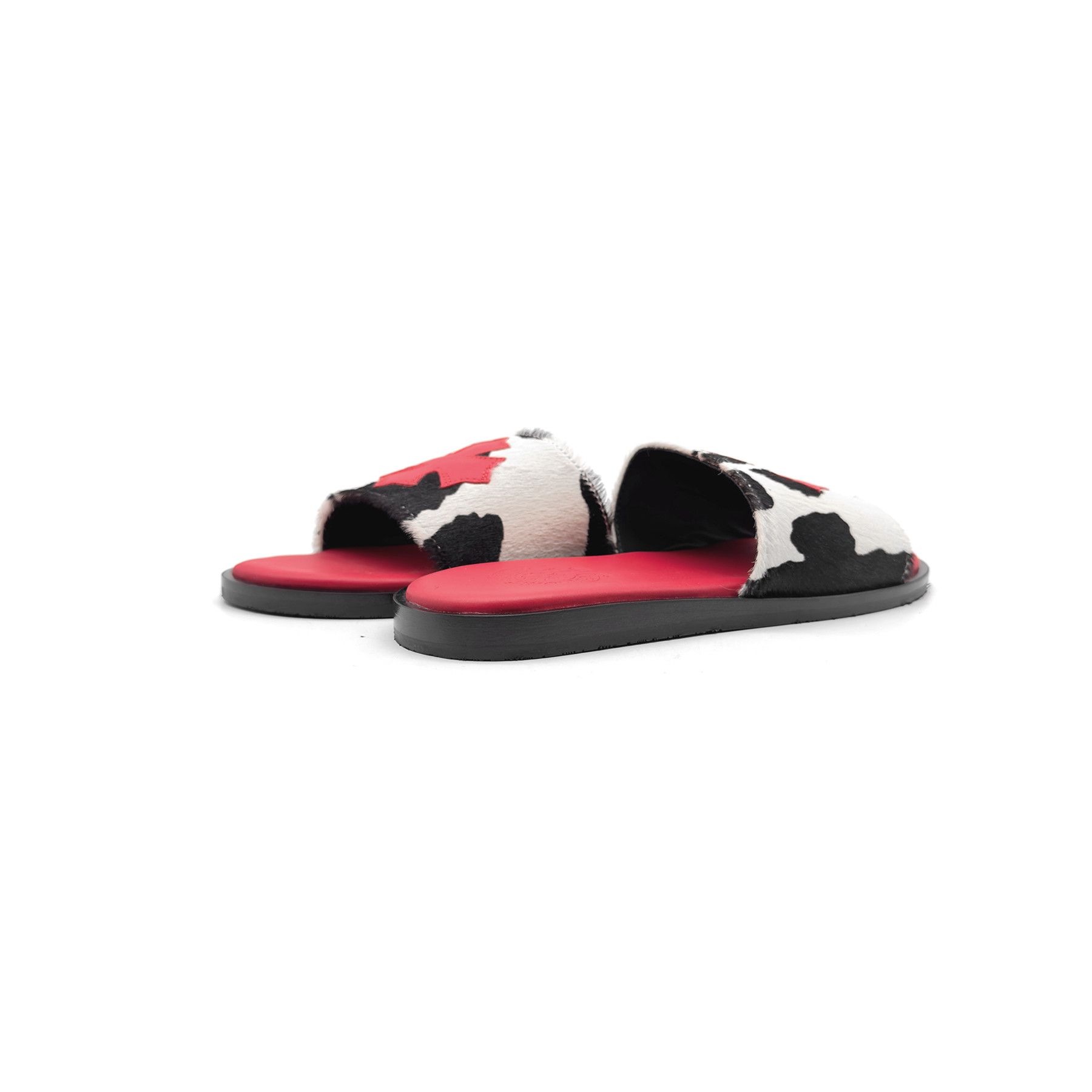Chrome Hearts Chrome Hearts Red Plus Patch Pony Hair Cow Slide Slippers Size US 6 / IT 36 - 3 Thumbnail