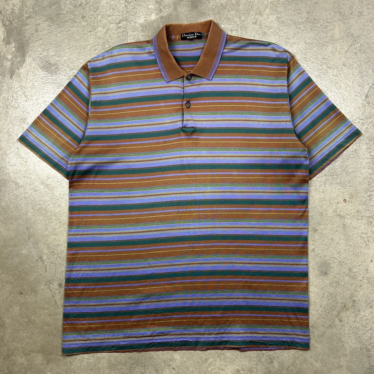 Christian Dior Monsieur × Vintage 1990s Christian Dior Monsieur - Striped Polo Size US L / EU 52-54 / 3 - 9 Thumbnail