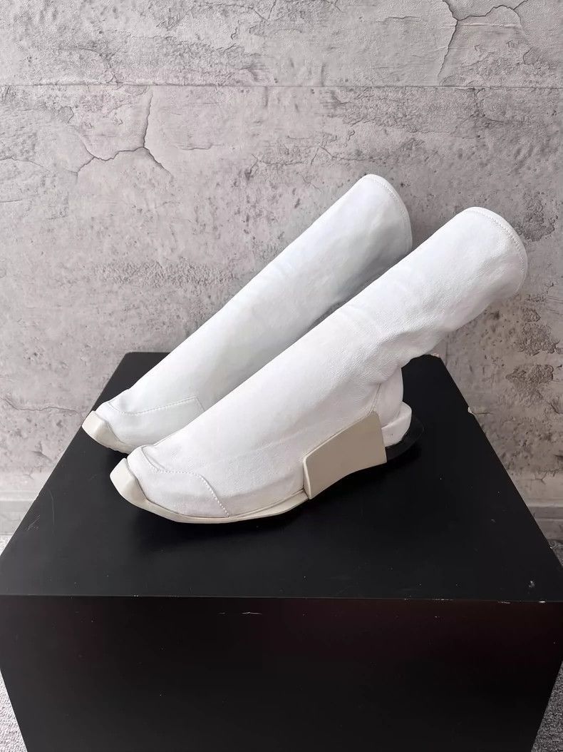 Rick Owens Rick Owens White Leather Tank Boots-2508 Size US 8 / EU 41 - 4 Thumbnail