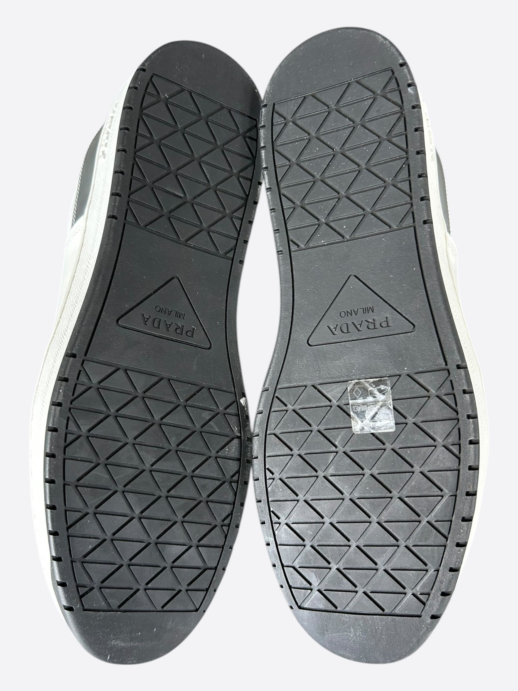 Prada Prada White & Silver Downtown Sneakers Size US 11 / EU 44 - 7 Thumbnail