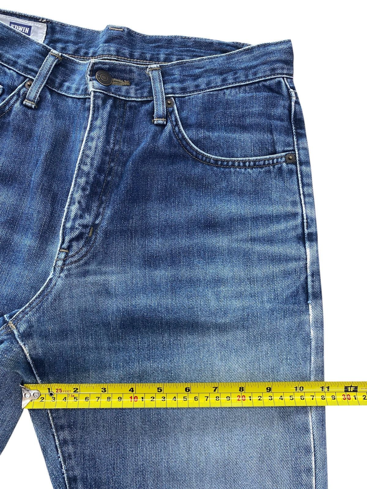 Edwin Edwin Faded Blue Wash Ripped Style Straight Leg Jeans Size US 30 / EU 46 - 7 Thumbnail