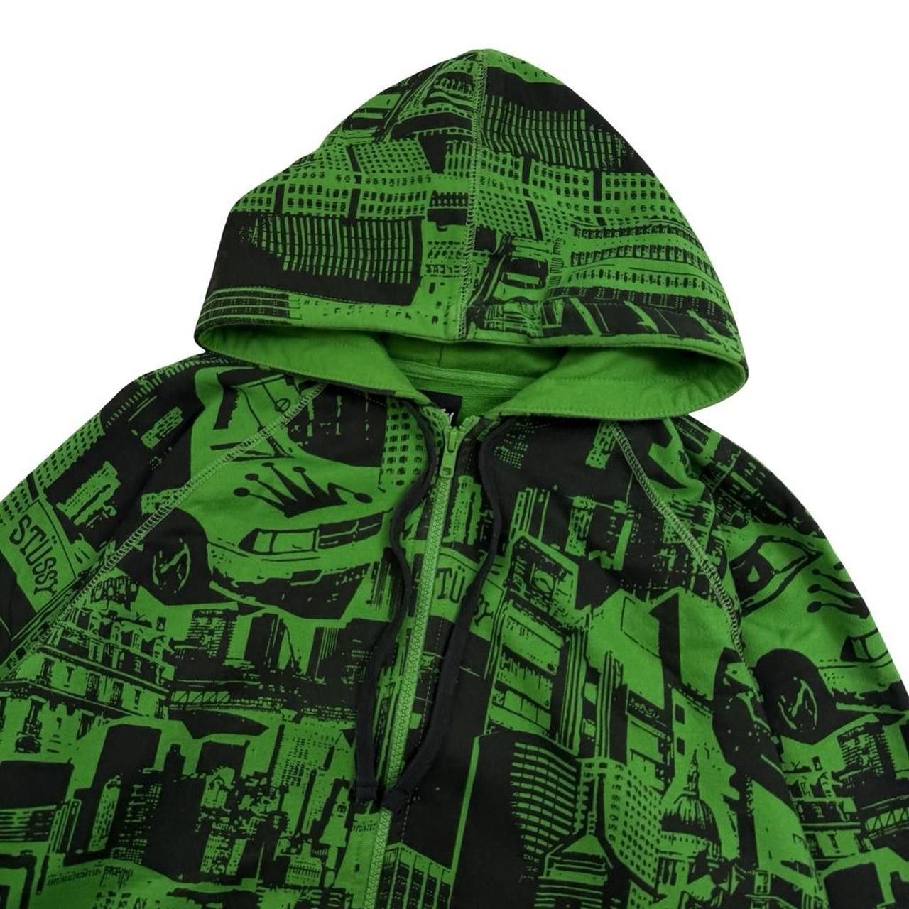 Stussy Vintage 2000s Stussy Green New York Zip Up Hoodie - Medium Size US M / EU 48-50 / 2 - 5 Thumbnail